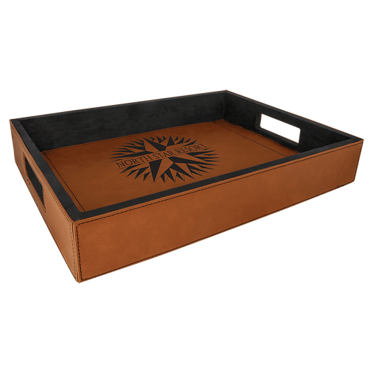 16" x 12" Rawhide Laserable Leatherette Serving Tray (Sold by Case of 4)