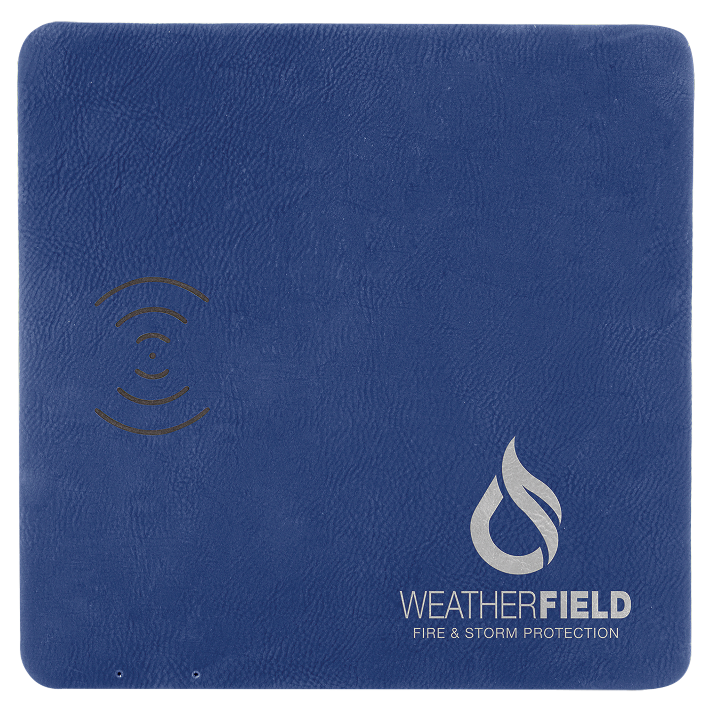8" x 8" Blue/Silver Laserable Leatherette Phone Charging Mat (Sold by Case of 4)