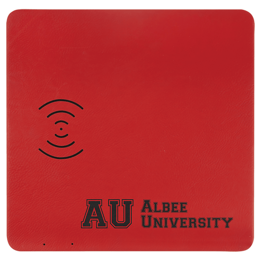 8" x 8" Red Laserable Leatherette Phone Charging Mat (Sold by Case of 4)