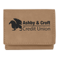 3" x 4" Light Brown Laserable Leatherette Trifold Wallet (Sold by Case of 10)