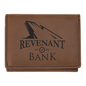 3" x 4" Dark Brown Laserable Leatherette Trifold Wallet (Sold by Case of 10)