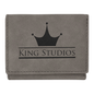 3" x 4" Gray Laserable Leatherette Trifold Wallet (Sold by Case of 10)