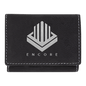 3" x 4" Black/Silver Laserable Leatherette Trifold Wallet (Sold by Case of 10)