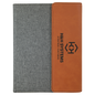 7" x 9" Rawhide Laserable Leatherette / Gray Canvas Portfolio with Notepad (Sold by Case of 4)