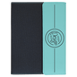 7" x 9" Teal Laserable Leatherette / Black Canvas Portfolio with Notepad (Sold by Case of 4)