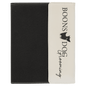 7" x 9" White Laserable Leatherette / Black Canvas Portfolio with Notepad (Sold by Case of 4)