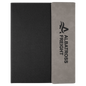 9 1/2" x 12" Gray Laserable Leatherette / Black Canvas Portfolio w / Notepad (Sold by Case of 4)