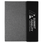 9 1/2"x12" Black/Silver Laserable Leatherette / Gray Canvas Portfolio w/Notepad (Sold by Case of 4)