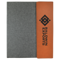 9 1/2" x 12" Rawhide Laserable Leatherette / Gray Canvas Portfolio with Notepad (Sold by Case of 4)