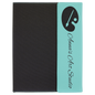 9 1/2"x12" Teal Laserable Leatherette / Black Canvas Portfolio with Notepad (Sold by Case of 4)