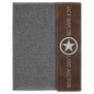 9 1/2"x12" Rustic/Silver Laserable Leatherette/Gray Canvas Portfolio w/Notepad (Sold by Case of 4)