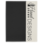 9 1/2" x 12" White Laserable Leatherette / Black Canvas Portfolio with Note Pad (Sold by Case of 4)