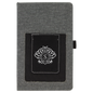 5 1/4" x 8 1/4" Gray w/Black Laserable Leatherette Journal with Cell/Card Slot (Sold by Case of 4)