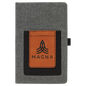 5 1/4" x 8 1/4" Gray w/Rawhide Laserable Leatherette Journal with Cell/Card Slot (Sold by Case of 4)