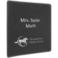 10 1/2" x 11 1/2" Black/Silver Laserable Leatherette 3 Ring Binder with 1" Slant D Rings (Sold by Case of 4)