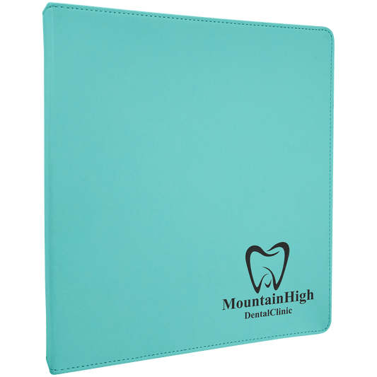 10 1/2" x 11 1/2" Teal Laserable Leatherette 3 Ring Binder with 1" Slant D Rings (Sold by Case of 4)