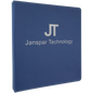 10 1/2" x 11 1/2" Blue/Silver Laserable Leatherette 3 Ring Binder with 1" Slant D Rings (Sold by Case of 4)