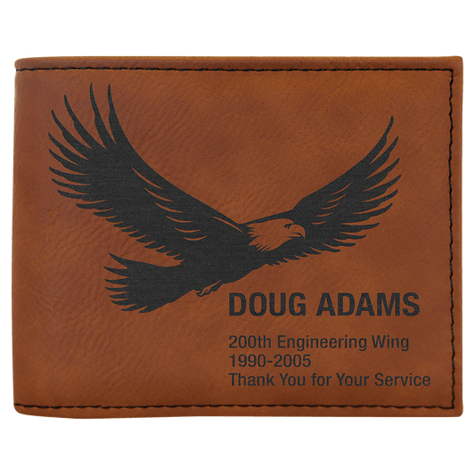 Rawhide Laserable Leatherette Bi-Fold Wallet w/Flip  ID Display (Sold by Case of 10)