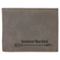 Gray Laserable Leatherette Bi-Fold Wallet w/Flip  ID Display (Sold by Case of 10)