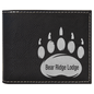 Black/Silver Laserable Leatherette Bi-Fold Wallet w/Flip  ID Display (Sold by Case of 10)