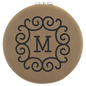 2 1/2" Light Brown Laserable Leatherette Compact Mirror (Sold by Case of 10)