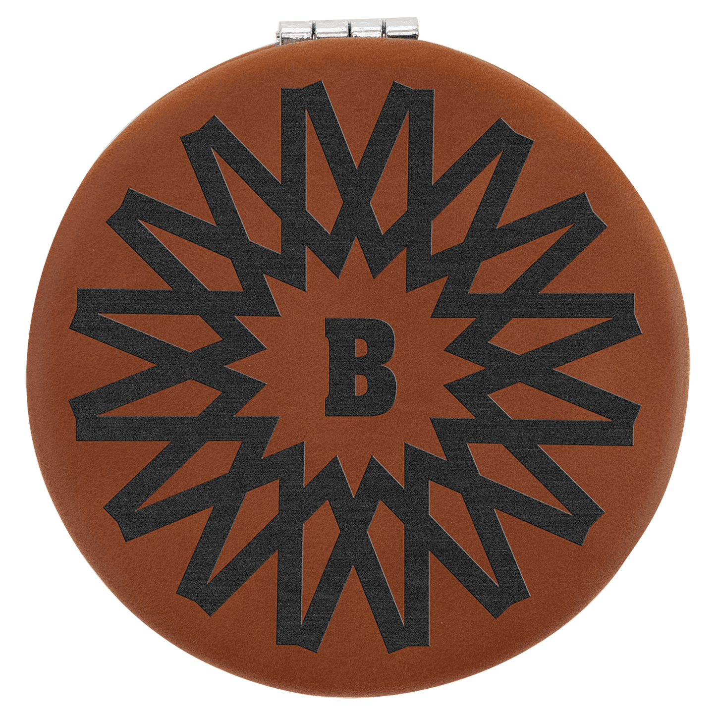 2 1/2" Rawhide Laserable Leatherette Compact Mirror (Sold by Case of 10)