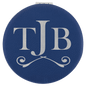 2 1/2" Blue/Silver Laserable Leatherette Compact Mirror (Sold by Case of 10)