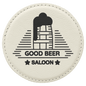 4" Round White Laserable Leatherette Coaster (Sold by Case of 6)