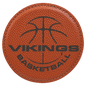 4" Round Basketball Laserable Leatherette Coaster (Sold by Case of 6)