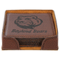 4" x 4" Football Square Laserable Leatherette 6-Coaster Set (Sold by Case of 4)