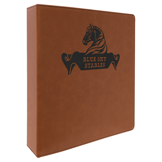 11" x 11 1/2" Rawhide Laserable Leatherette 3 Ring Binder with 2" Slant D Rings (Sold by Case of 4)