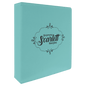 11" x 11 1/2" Teal Laserable Leatherette 3 Ring Binder with 2" Slant D Rings (Sold by Case of 4)