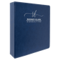 11" x 11 1/2" Blue/Silver Laserable Leatherette 3 Ring Binder with 2" Slant D Rings (Sold by Case of 4)