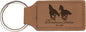 2 3/4" x 1 1/4" Dark Brown Laserable Leatherette Rectangle Keychain (Sold by Case of 50)