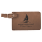 4 1/4" x 2 3/4" Dark Brown Laserable Leatherette Luggage Tag (Sold by Case of 10)