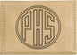 3 3/4" x 2 3/4" Light Brown Laserable Leatherette Hard Business Card Holder (Sold by Case of 10)