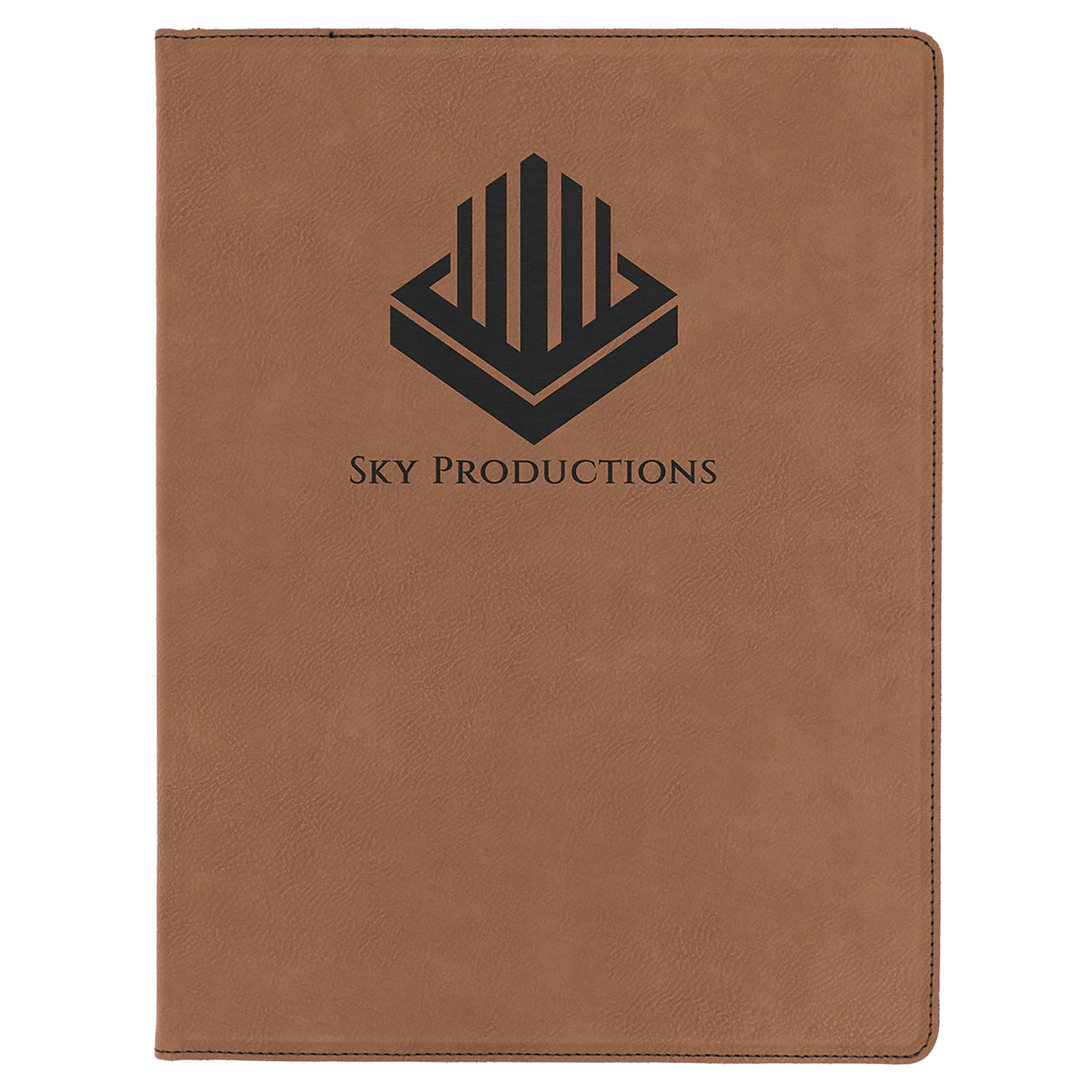 9 1/2" x 12" Dark Brown Laserable Leatherette Portfolio with Notepad (Sold by Case of 4)