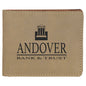 4 1/2" x 3 1/2" Light Brown Laserable Leatherette Bifold Wallet (Sold by Case of 10)