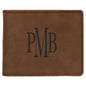 4 1/2" x 3 1/2" Dark Brown Laserable Leatherette Bifold Wallet (Sold by Case of 10)