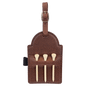 5" x 3 1/4" Football Laserable Leatherette Golf Bag Tag with 3 Wooden Tees (Sold by Case of 10)