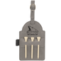 5" x 3 1/4" Gray Laserable Leatherette Golf Bag Tag with 3 Wooden Tees (Sold by Case of 10)