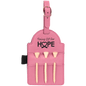 5" x 3 1/4" Pink Laserable Leatherette Golf Bag Tag with 3 Wooden Tees (Sold by Case of 10)