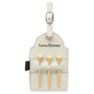 5" x 3 1/4" White Laserable Leatherette Golf Bag Tag with 3 Wooden Tees (Sold by Case of 10)