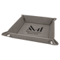 6" x 6" Gray Laserable Leatherette Snap Up Tray with Silver Snaps (Sold by Case of 6)