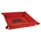 6" x 6" Red Laserable Leatherette Snap Up Tray with Silver Snaps (Sold by Case of 6)