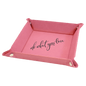 6" x 6" Pink Laserable Leatherette Snap Up Tray with Silver Snaps (Sold by Case of 6)