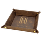 6" x 6" Rustic/Gold Laserable Leatherette Snap Up Tray with Gold Snaps (Sold by Case of 6)