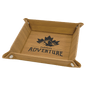 6" x 6" Bamboo Laserable Leatherette Snap Up Tray with Silver Snaps (Sold by Case of 6)