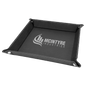 9" x 9" Black/Silver Laserable Leatherette Snap Up Tray with Silver Snaps (Sold by Case of 6)