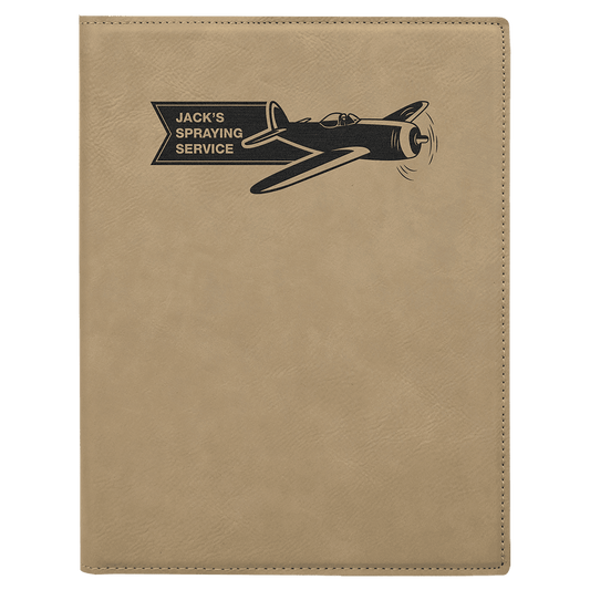 7" x 9" Light Brown Laserable Leatherette Small Portfolio with Notepad (Sold by Case of 4)